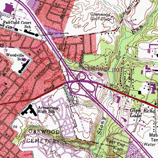 Topographic Map of Interchange 193, VA