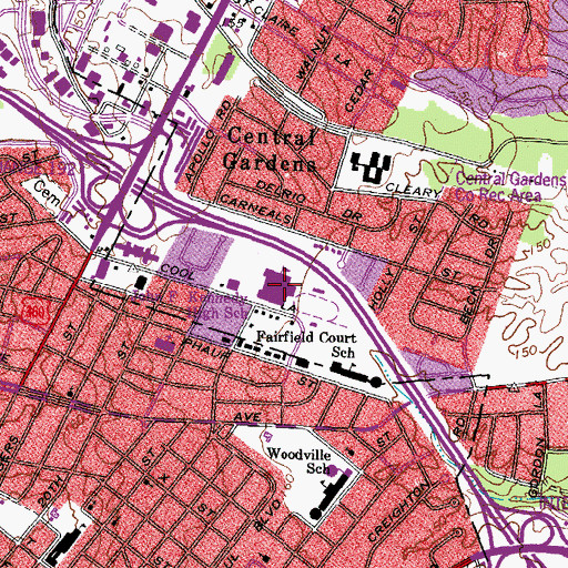 Topographic Map of John F Kennedy High School, VA