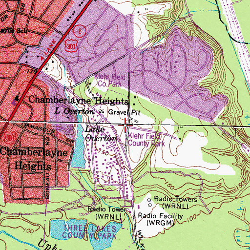 Topographic Map of Kiehr Field, VA