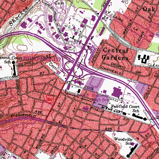 Topographic Map of Richmond Nursing Home, VA
