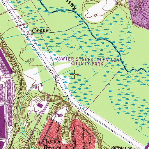 Topographic Map of Vawter Street Park, VA
