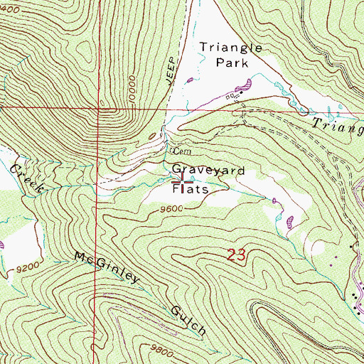 Topographic Map of Graveyard Flats, CO