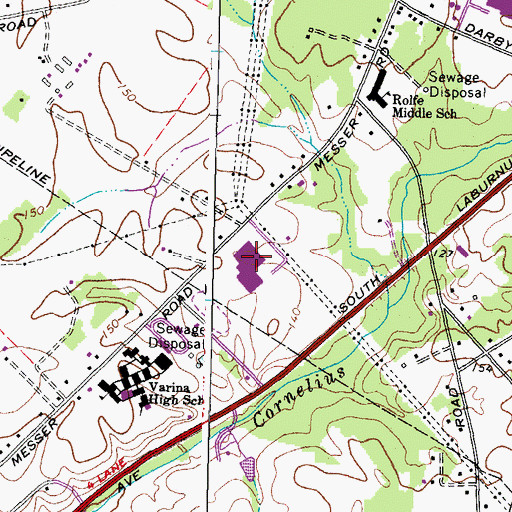Topographic Map of Baker Elementary School, VA