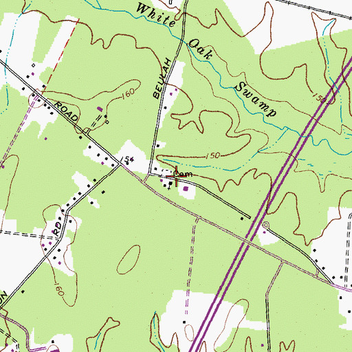 Topographic Map of Beulah Church, VA