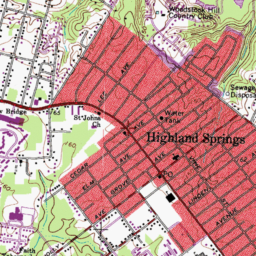 Topographic Map of Church of the Messiah, VA