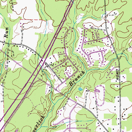 Topographic Map of Darbytown Estates, VA