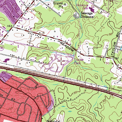 Topographic Map of Forest Meadow Mobile Home Park, VA