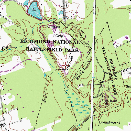 Topographic Map of Fort Beauregard (historical), VA