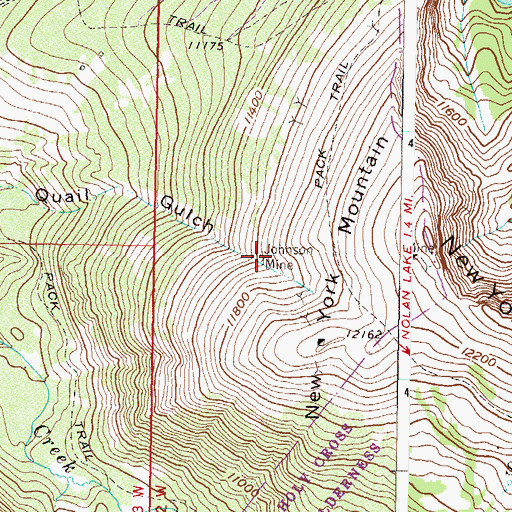 Topographic Map of Johnson Mine, CO