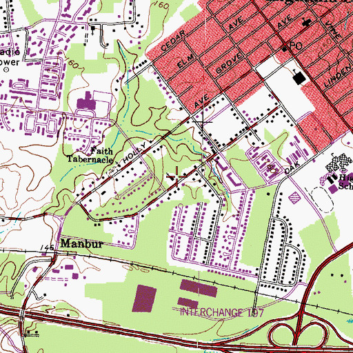 Topographic Map of Highland Springs Church of Christ, VA