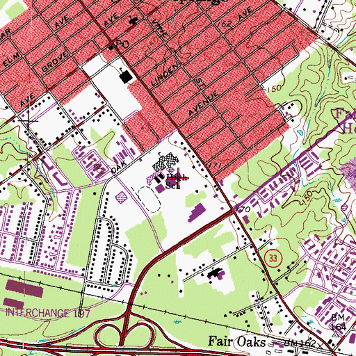 Topographic Map of Highland Springs Technical Center, VA