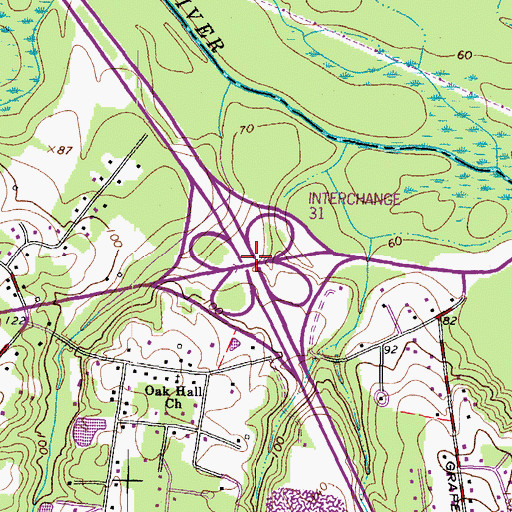 Topographic Map of Interchange 31, VA
