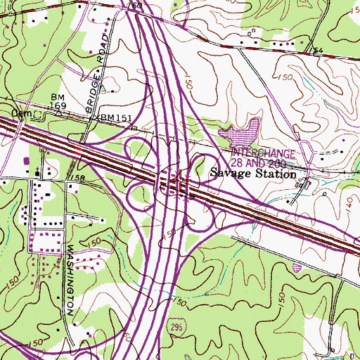 Topographic Map of Interchange 200, VA