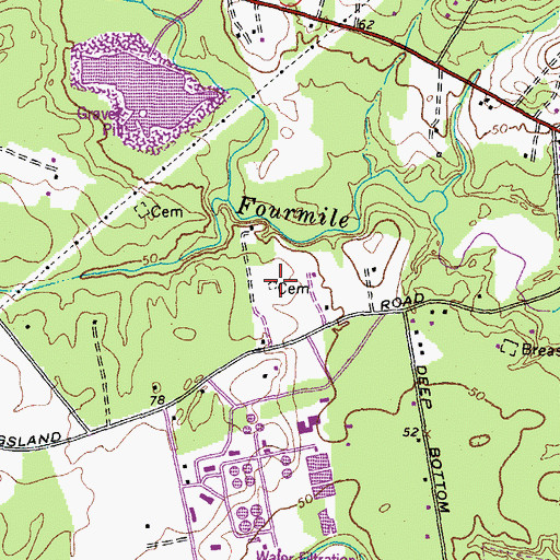 Topographic Map of James Cemetery, VA