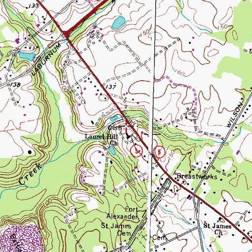 Topographic Map of Laurel Hill United Methodist Church Cemetery, VA