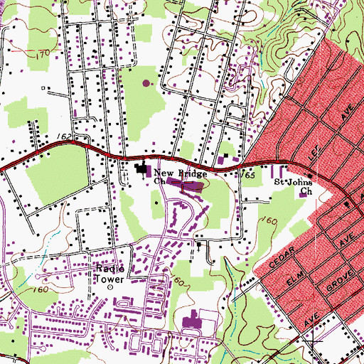 Topographic Map of Newbridge Square Shopping Center, VA