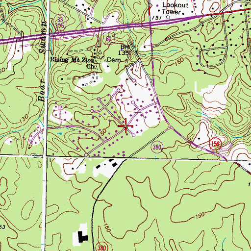 Topographic Map of Old Cannon Estates, VA