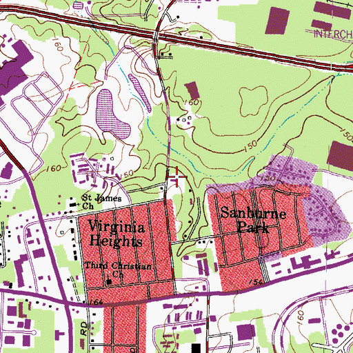 Topographic Map of Saint Paul Lutheran Church, VA