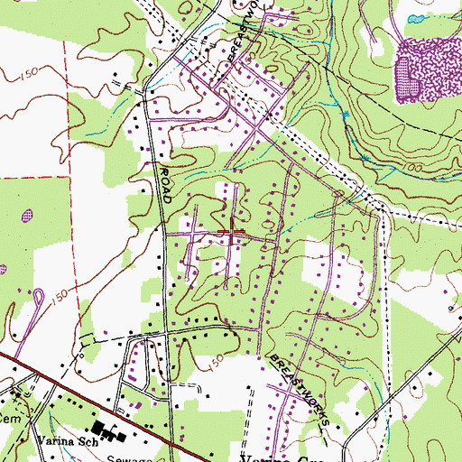 Topographic Map of Varina Meadows, VA