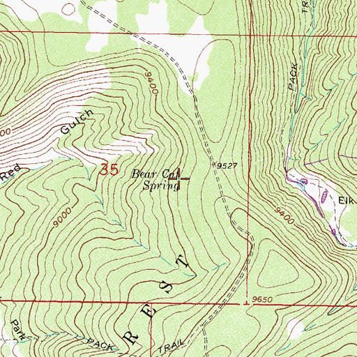 Topographic Map of Bear Cat Spring, CO