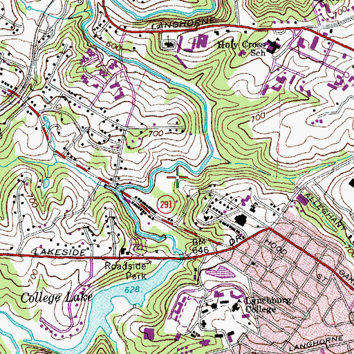 Topographic Map of Blackwater Park, VA