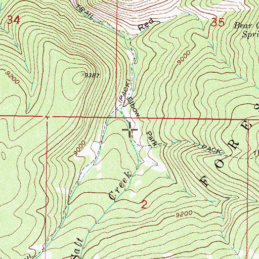 Topographic Map of Elbow Park, CO