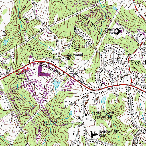 Topographic Map of Lynchburg Fire Department Station 5 Boonsboro Road, VA