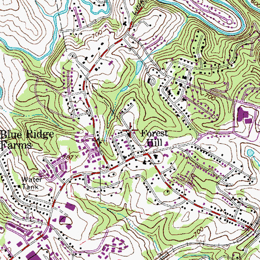 Topographic Map of Forest Hill School, VA