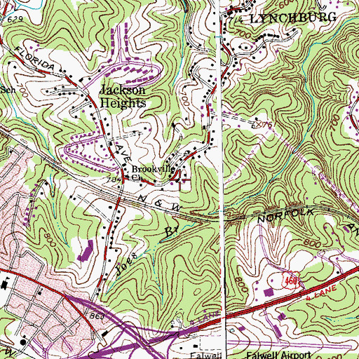 Topographic Map of Jackson Heights Recreation Center, VA