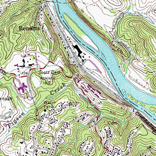 Topographic Map of Lavino Village, VA