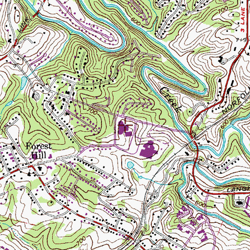 Topographic Map of Linkhorne Elementary School, VA