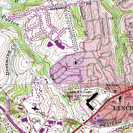 Topographic Map of Long Meadows, VA