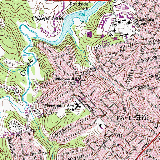 Topographic Map of Lynchburg Christian Academy, VA
