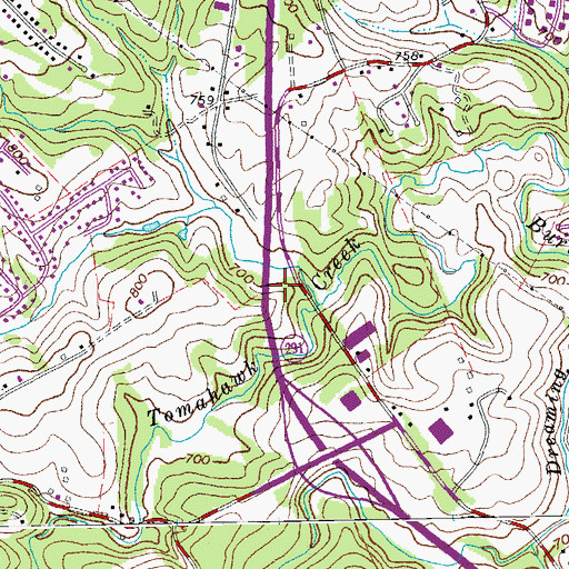 Topographic Map of Maple Hill, VA