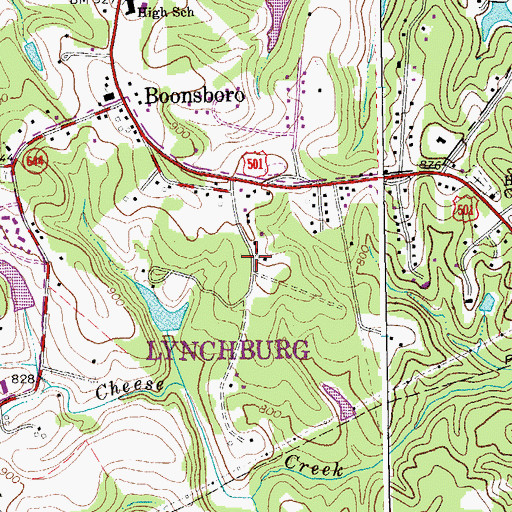 Topographic Map of Meriwether School (historical), VA