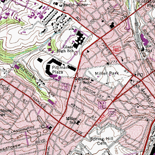 Topographic Map of Park View United Methodist Church, VA
