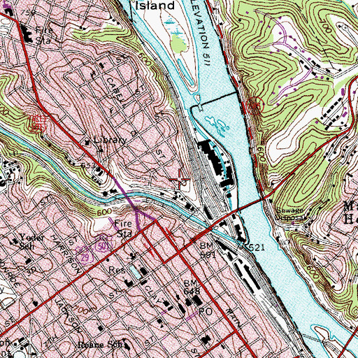 Topographic Map of Point of Honor Monument, VA