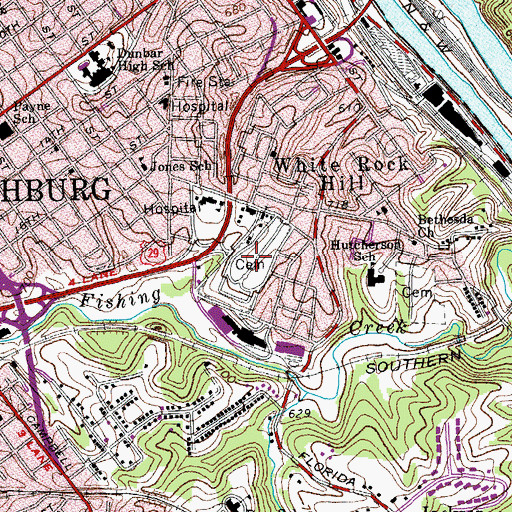 Topographic Map of Presbyterian Cemetery, VA