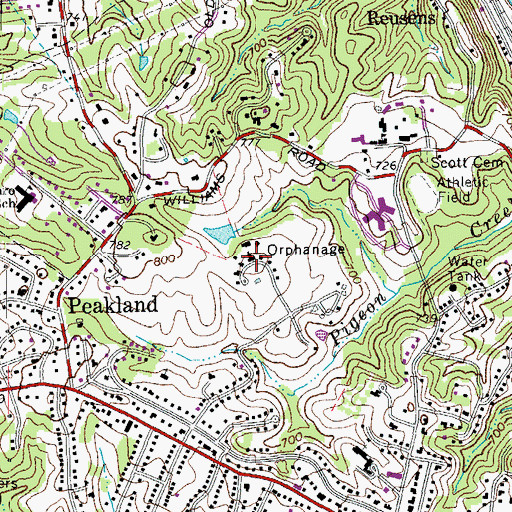 Topographic Map of Presbyterian Orphanage, VA