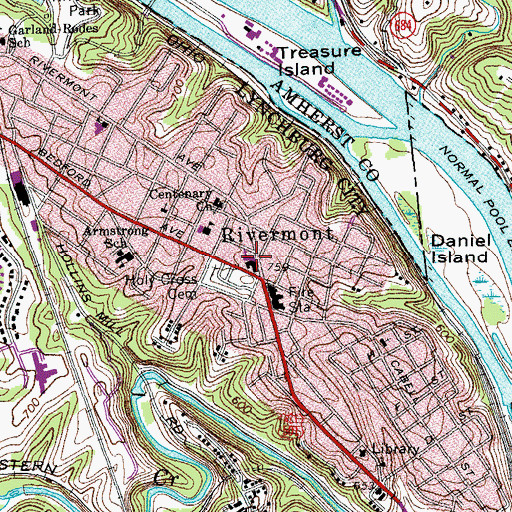 Topographic Map of Rivermont Avenue Baptist Church, VA