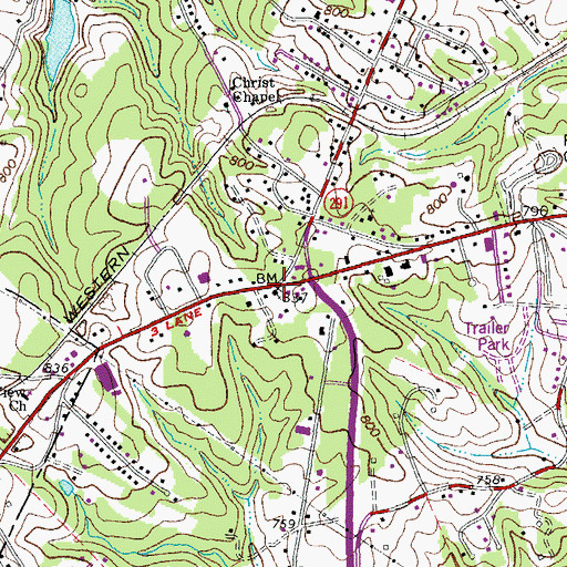 Topographic Map of Saint James Christian Methodist Episcopal Church, VA