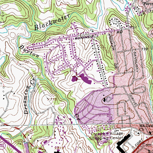 Topographic Map of Sandusky Elementary School, VA