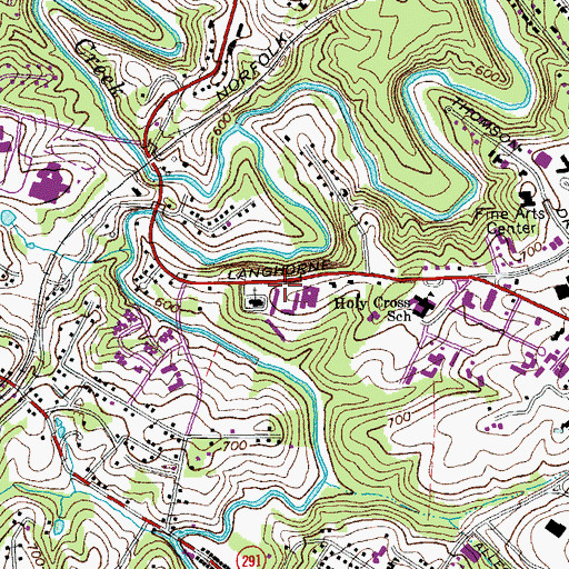 Topographic Map of The Farm Basket Shops Shopping Center, VA