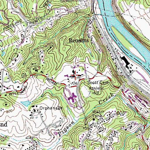 Topographic Map of Virginia Episcopal School, VA