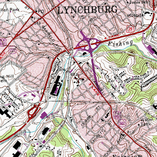 Topographic Map of Virginia Theological Seminary and College, VA