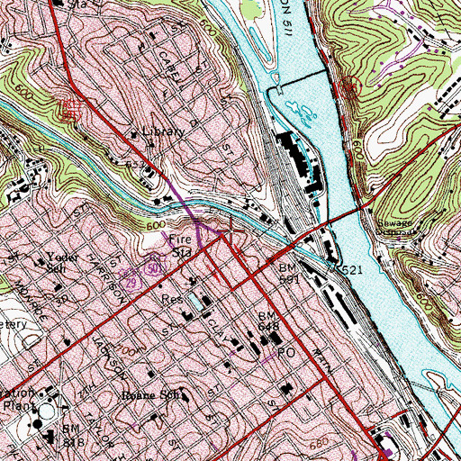 Topographic Map of Academy of Music, VA