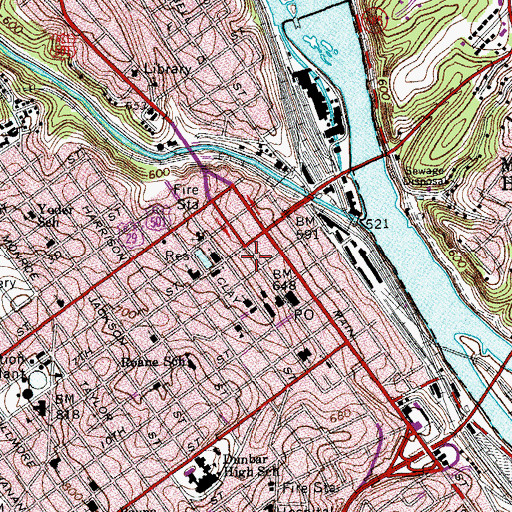 Topographic Map of Allied Arts Building, VA