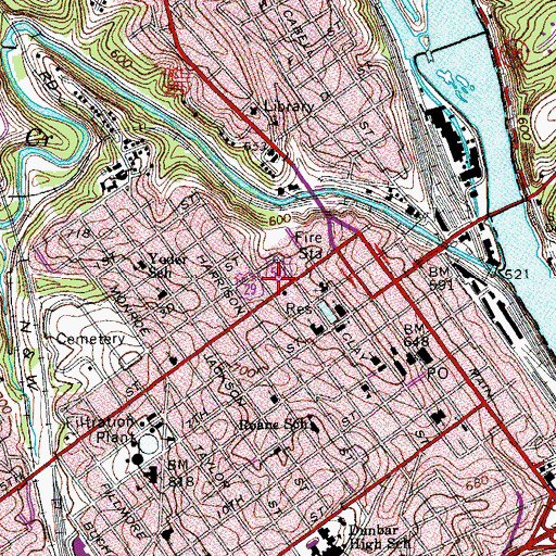 Topographic Map of Biggers School (historical), VA