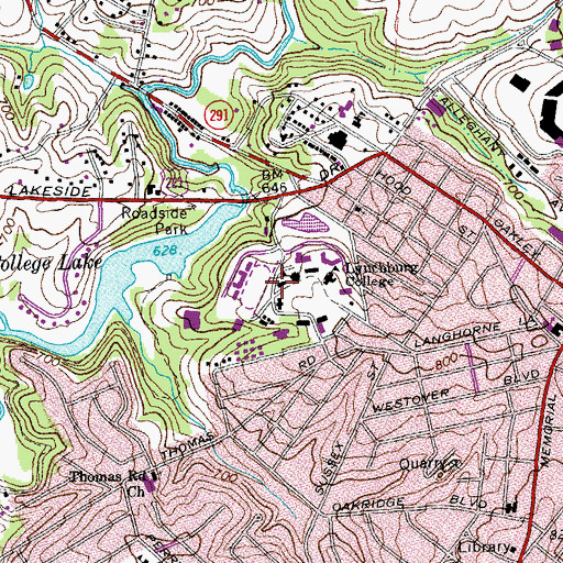Topographic Map of Carnegie Hall, VA