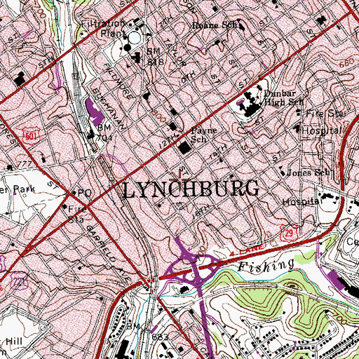 Topographic Map of Church of the Nazarene, VA